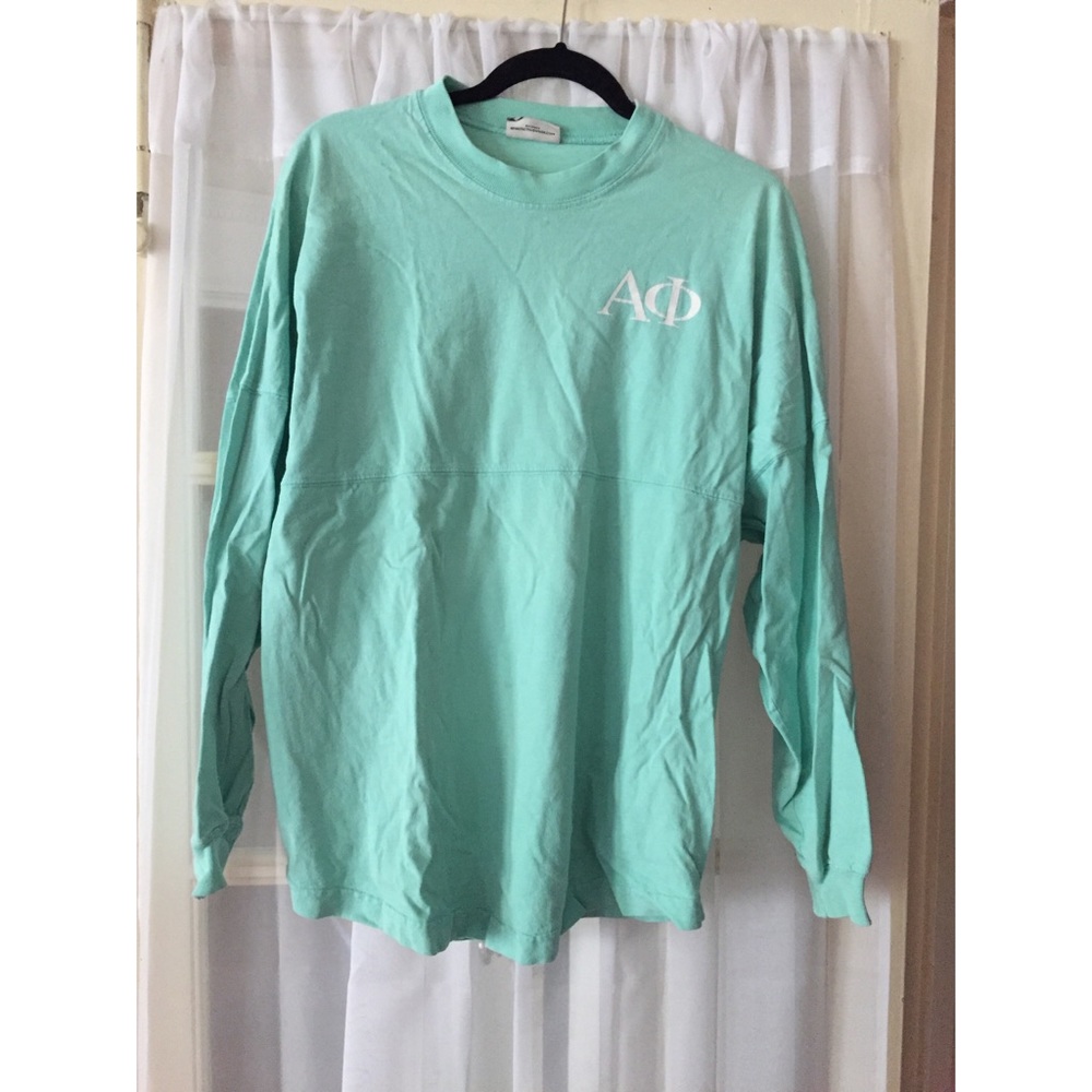 Alpha phi mint green spirit jersey